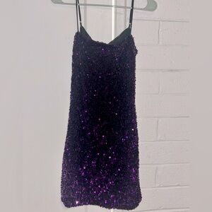 Lucy In The Sky Purple Sequins Dress